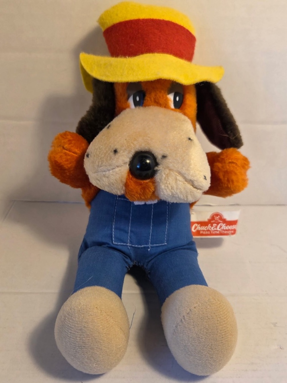 Vtg 80s Chuck E Cheese Pizza Time Theater Jasper T. Jowls Plush Dog Showbiz 10”